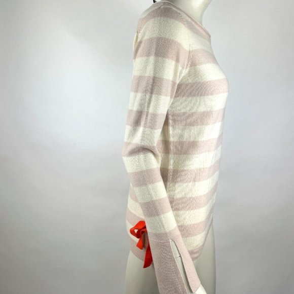 autumn cashmere Striped Pullover Sweater Women S EUC Lightweight Tie Long Sleeve - Picture 5 of 10